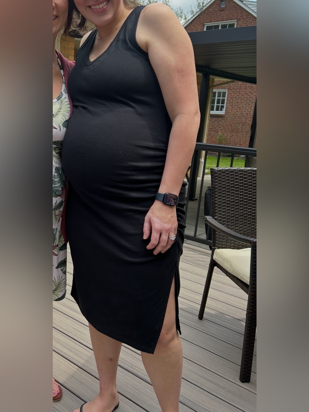 Maternity Black Sleeveless V-Neck Dress